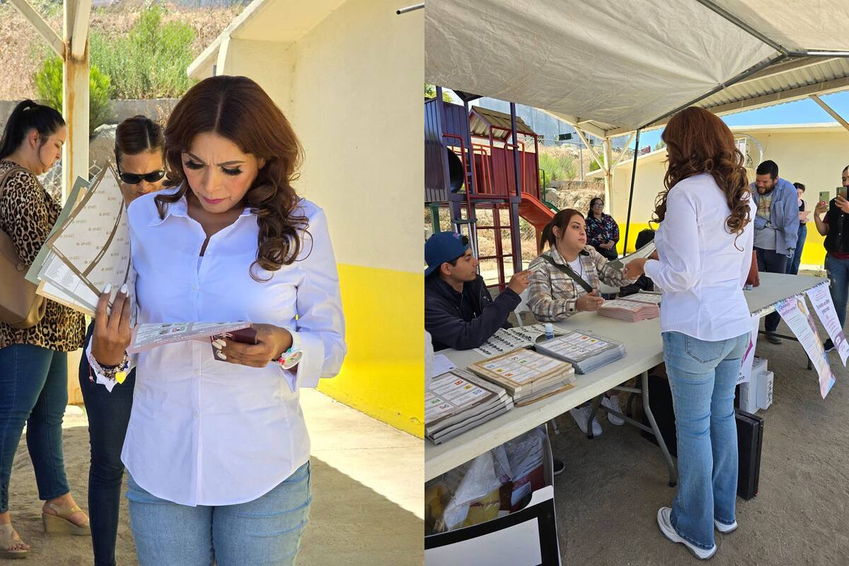 Claudia Agatón emite su voto en Villas del Prado