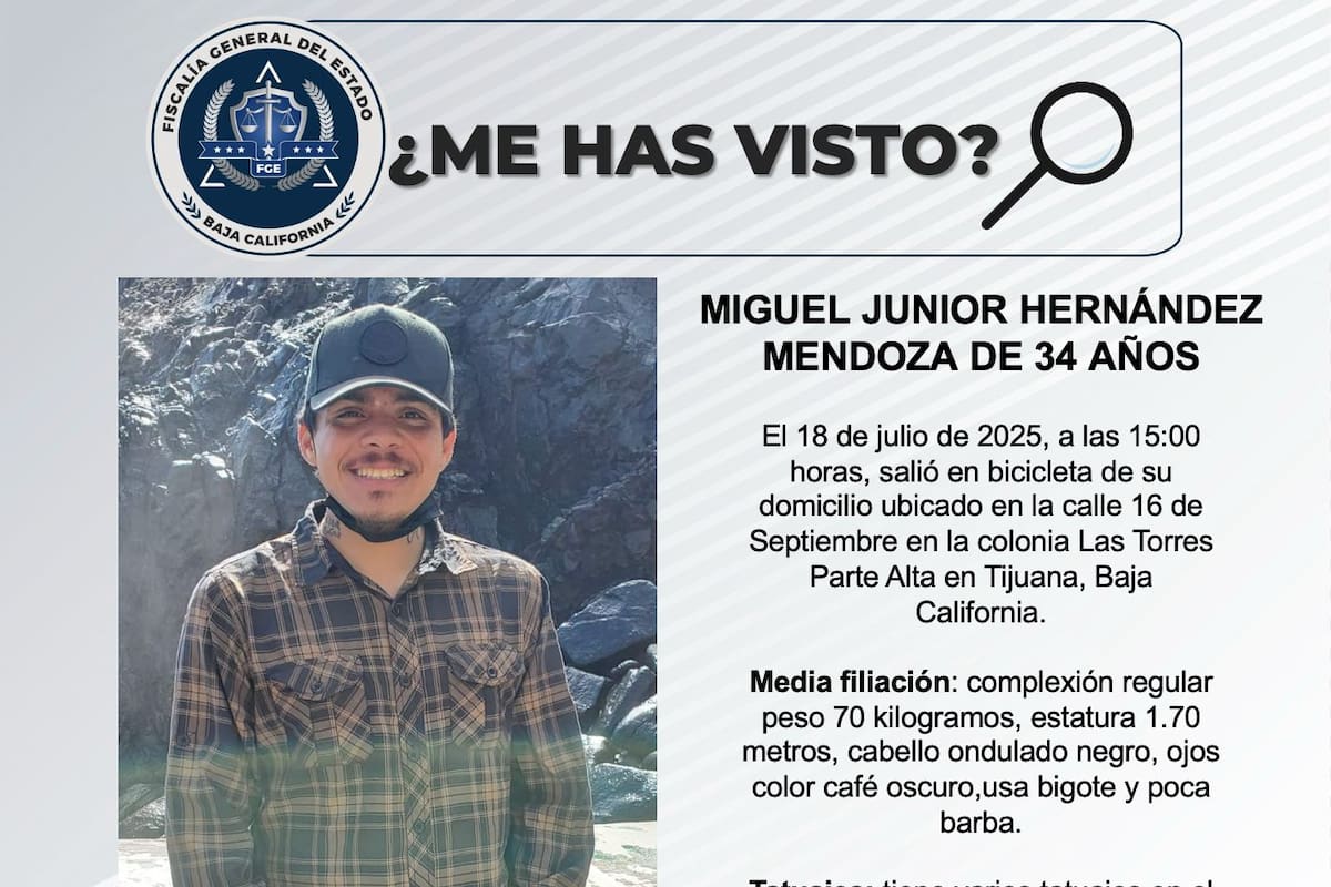 Se busca a Miguel Junior Hernández Mendoza de 34 años