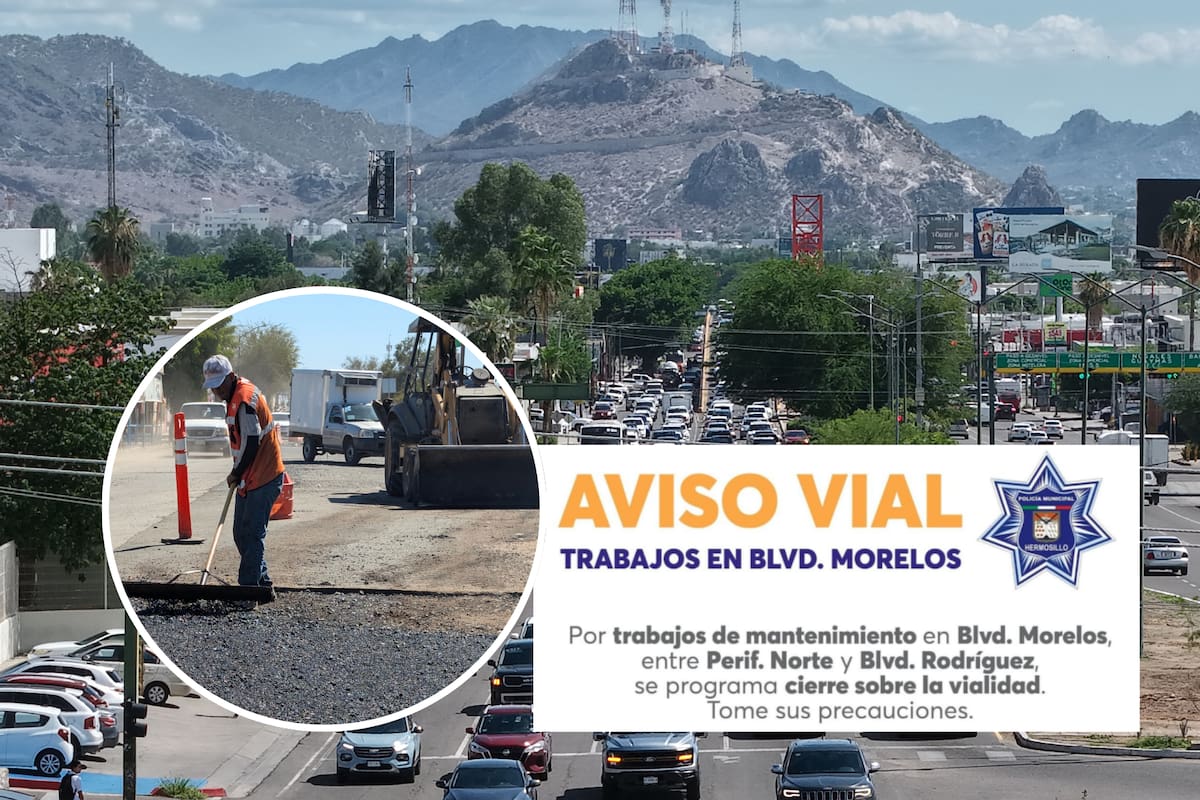 Gobierno de Hermosillo realizará mantenimiento en bulevar Morelos este fin de semana; habrá cierres parciales