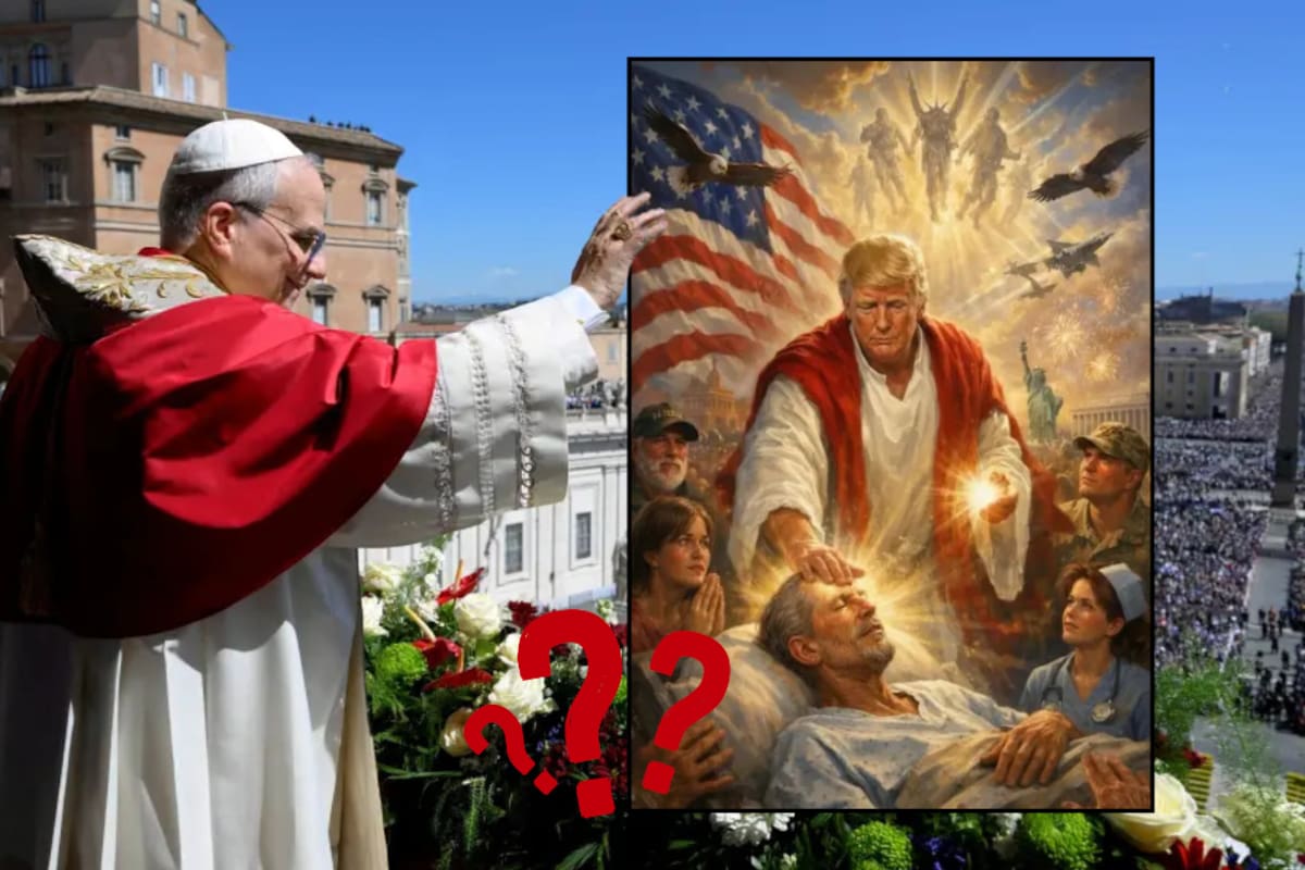 Trump compartió una imagen generada con IA que lo muestra como Jesús tras pelearse contra el papa León XIV