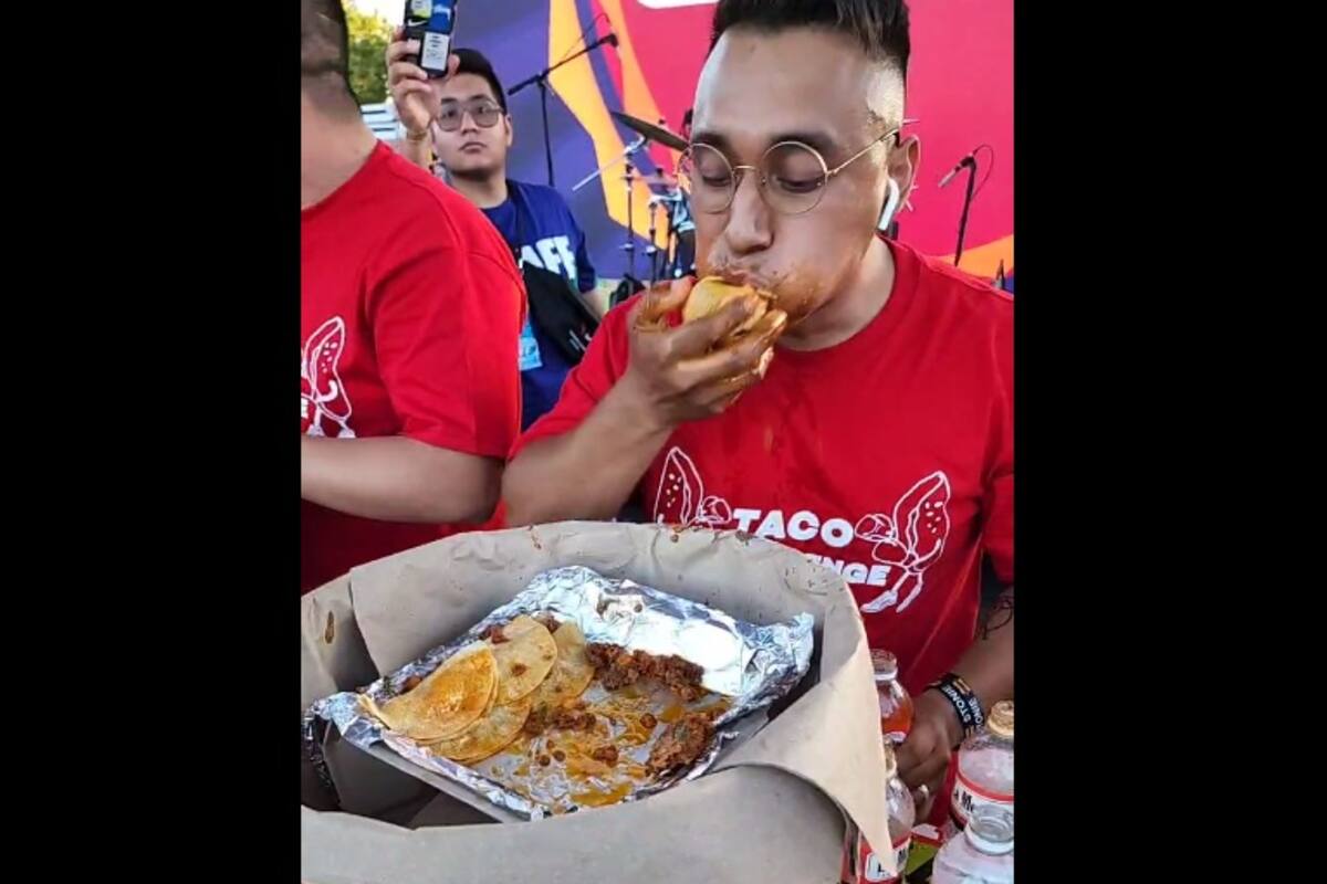 Gana 50 mil pesos por comer 50 tacos en 2 minutos