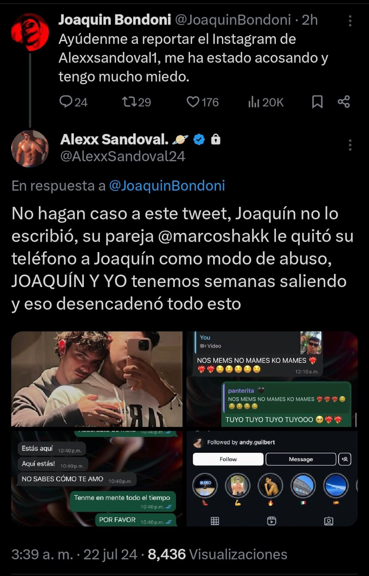 El preocupante mensaje de Joaquín Bondoni en Twitter (ahora "X").