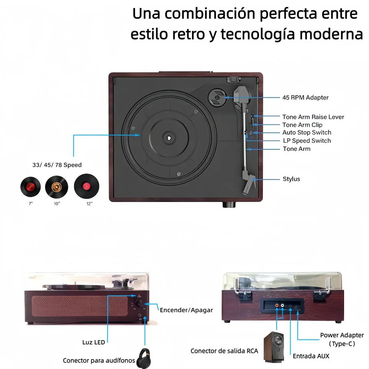 Tocadiscos retro portátil | Mercado Libre