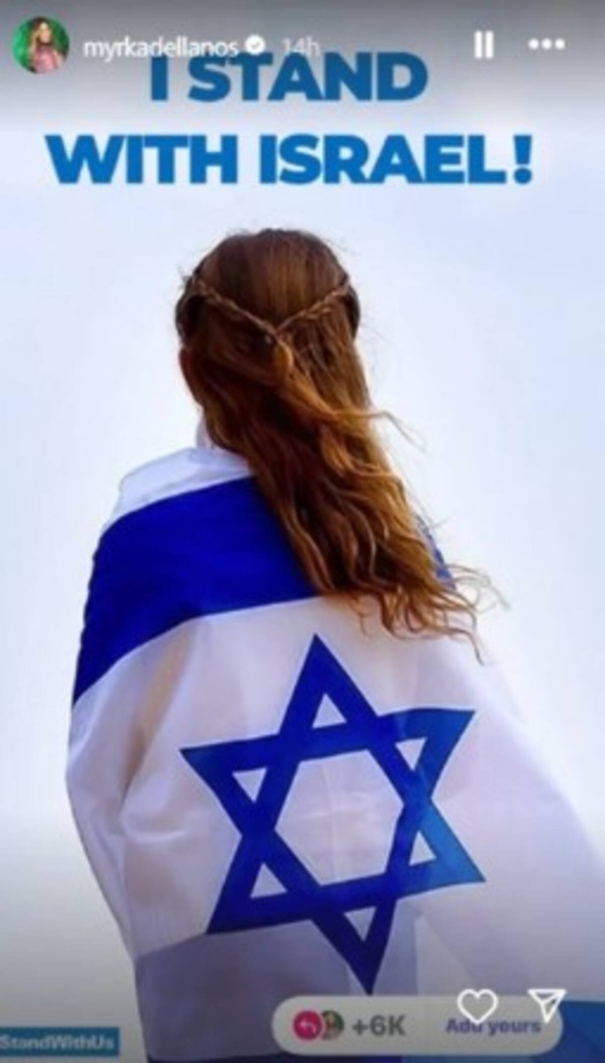 Myrka Dellanos muestra su apoyo a Israel en redes sociales | Instagram @myrkadellano