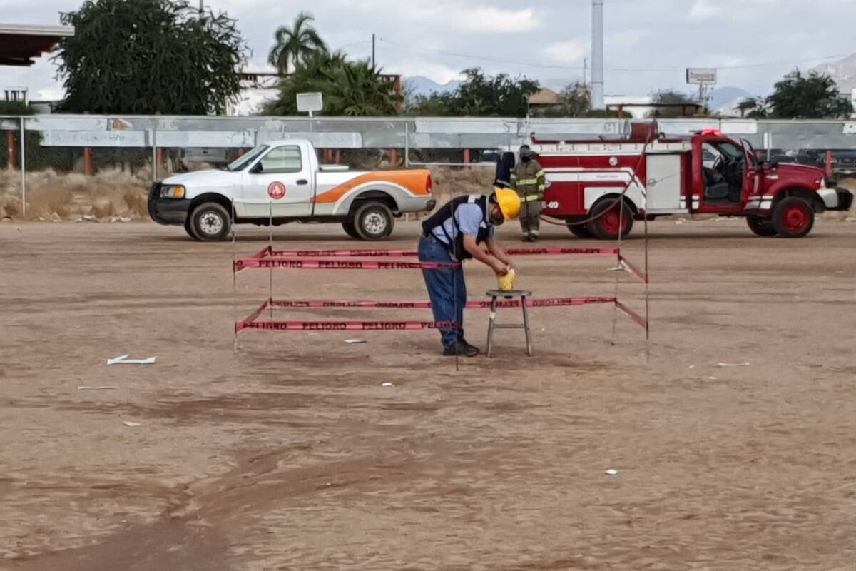 Realizan demostración de detonación de pirotecnia al Norte de Hermosillo