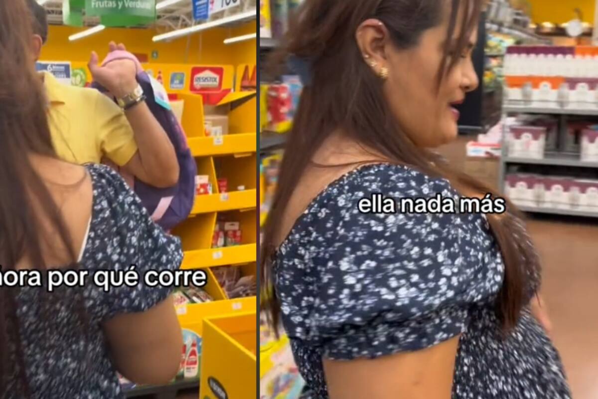 Regreso a clases: Señora en el súper se echa a correr tras abrir una caja nueva porque no encontraba un cuaderno de su gusto