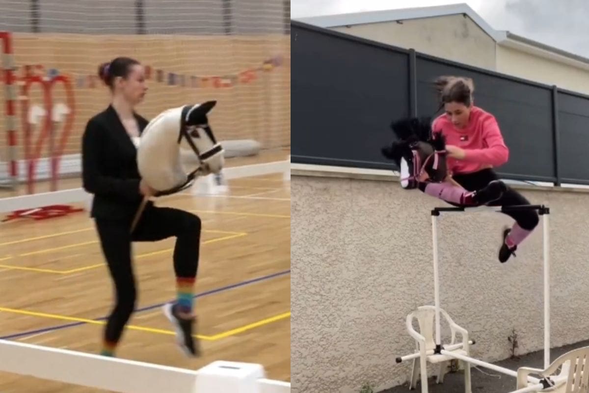 VIDEO: Chicas que montan caballos de palo impactan a detractores, “como un gimnasta olímpico”