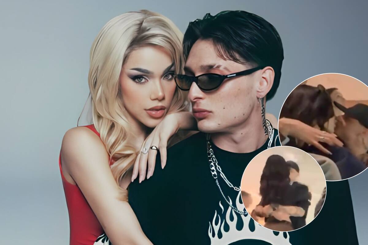 Kenia Os y Peso Pluma confirman su romance con un beso en el Super Bowl