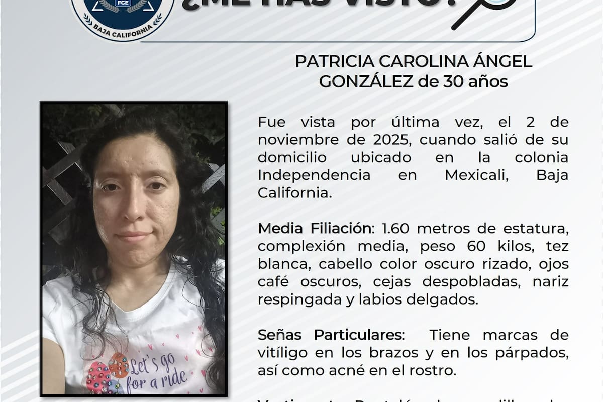 Se busca a Patricia Carolina Ángel González