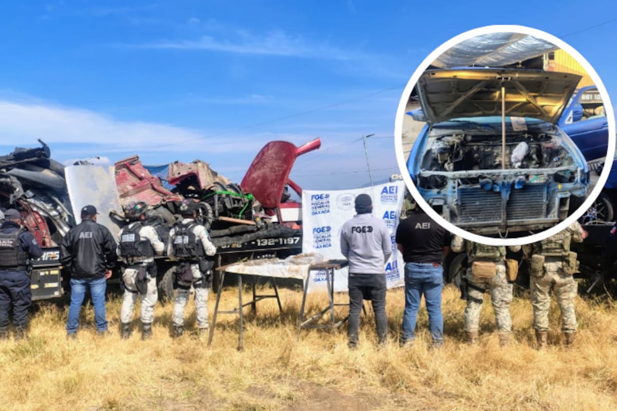 Cateo en deshuesadero de Oaxaca, aseguran autopartes, vehículo y bolsas con drogas en operativo interinstitucional