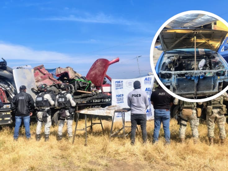 Cateo en deshuesadero de Oaxaca, aseguran autopartes, vehículo y bolsas con drogas en operativo interinstitucional