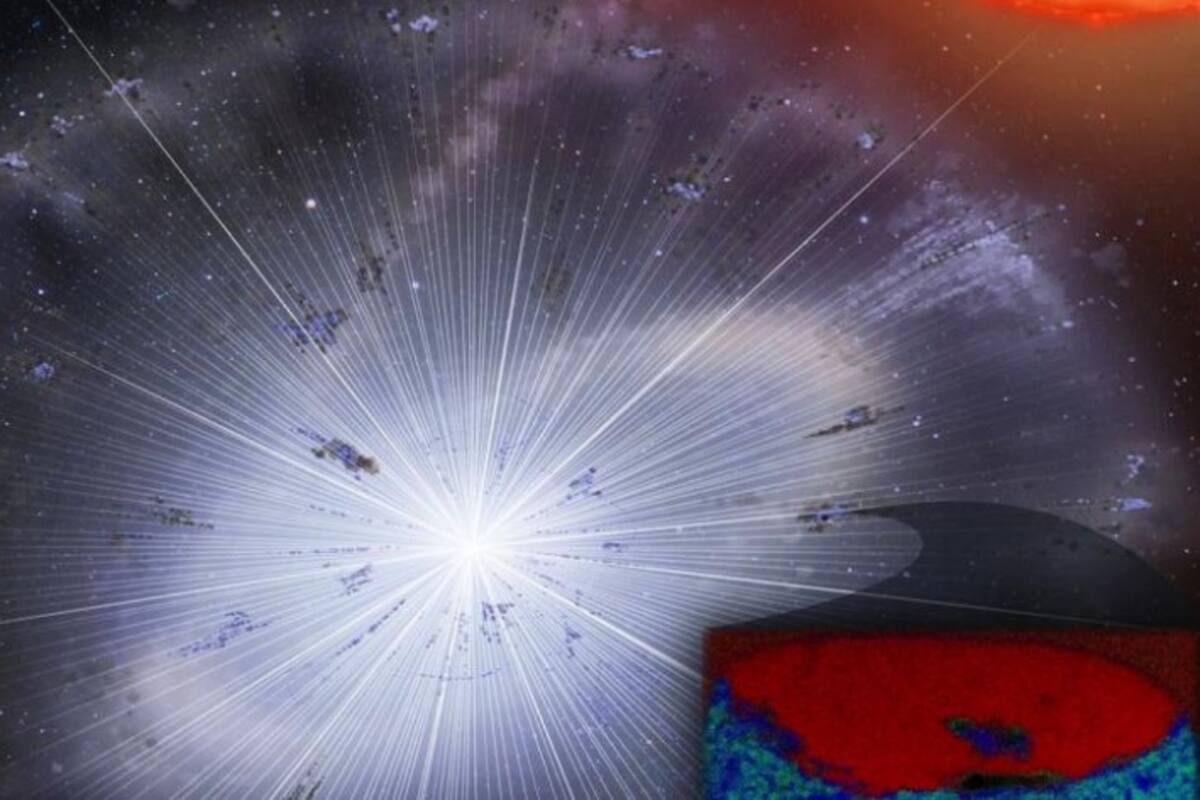 Localizan partícula de una estrella moribunda previa al Sol