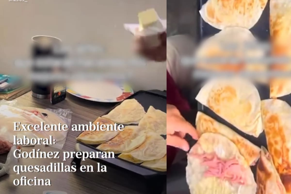“Primero el diente y después el pendiente, quesadillas godínez”: Oficinistas se vuelven virales por preparar quesadillas en la oficina