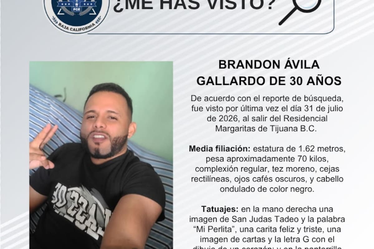 Se busca Brandon Ávila Gallardo de 30 años