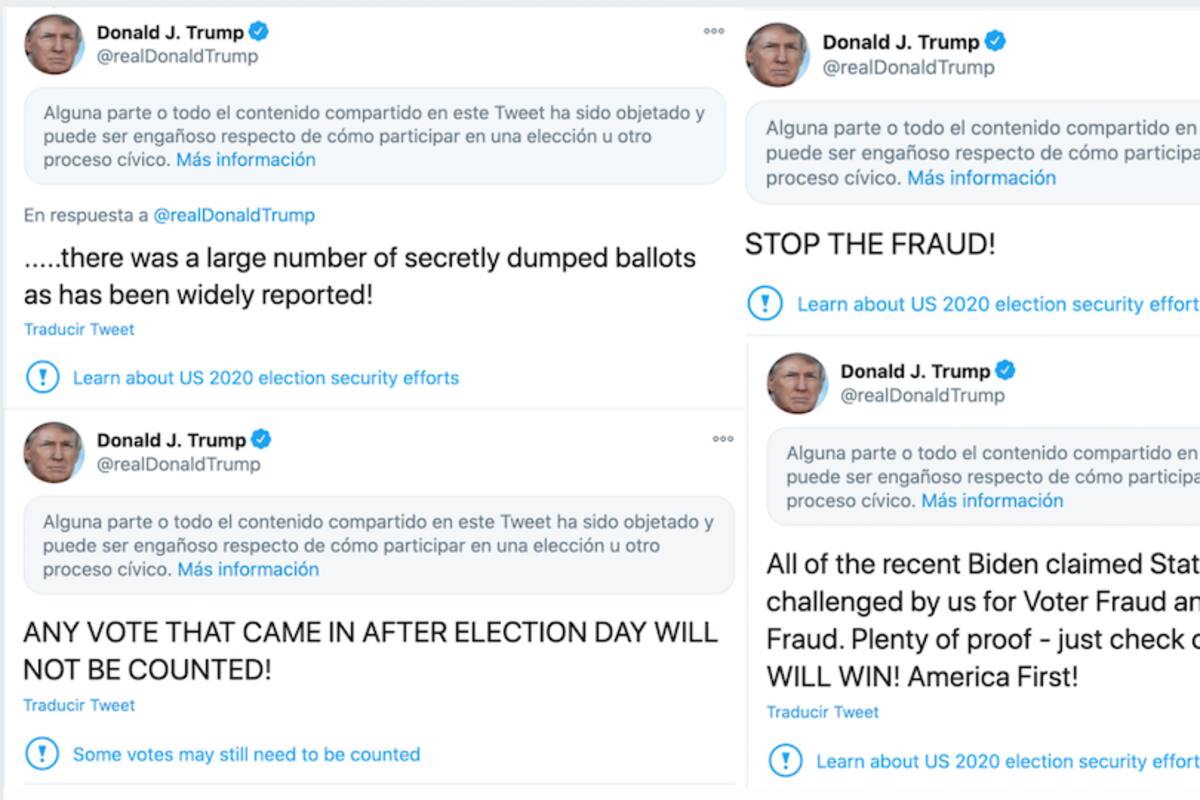“Si ustedes cuentan los votos legales, fácilmente gano la elección”: Trump