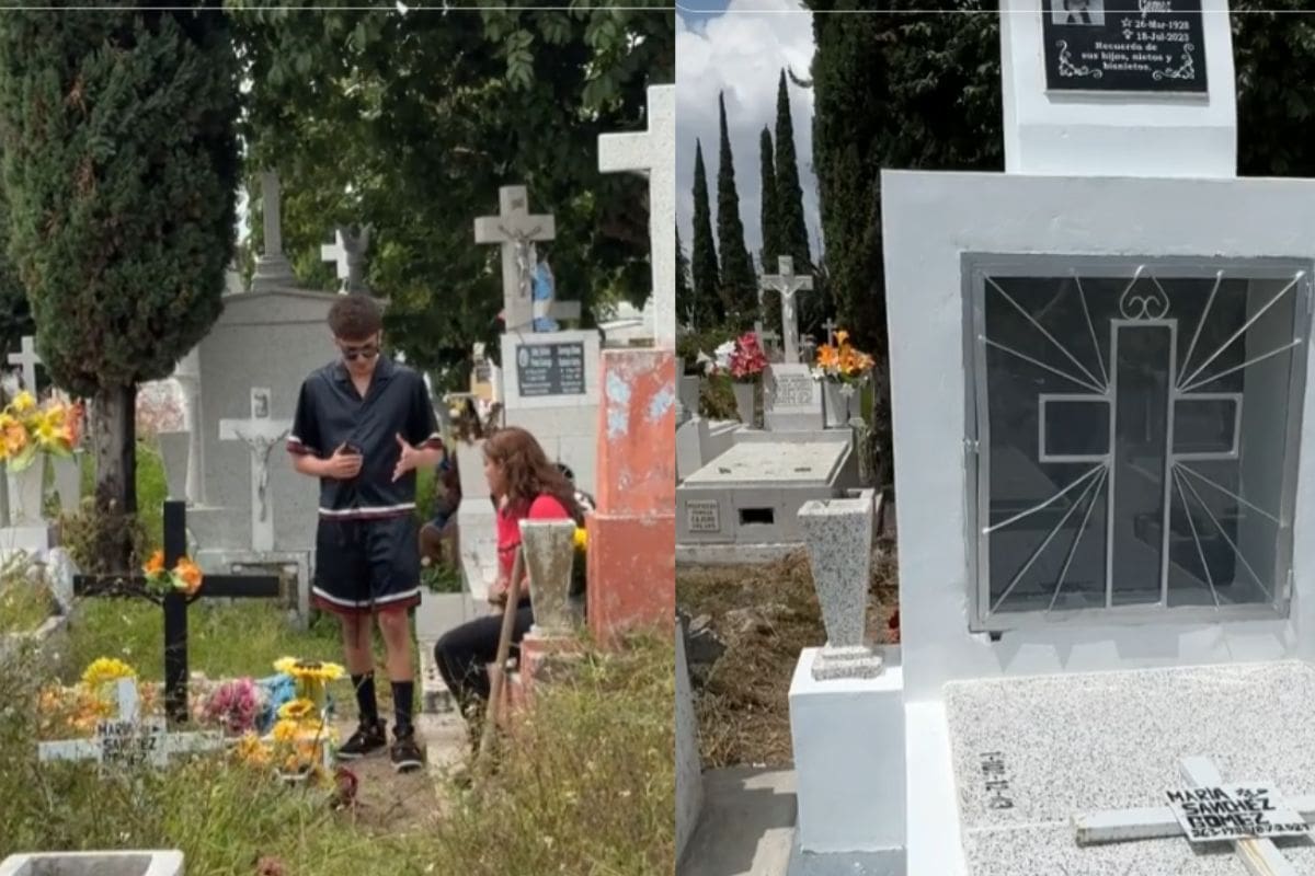 “Me gustaría darle un lugar digno":Influencer renueva la tumba del papá y abuelo de una mujer
