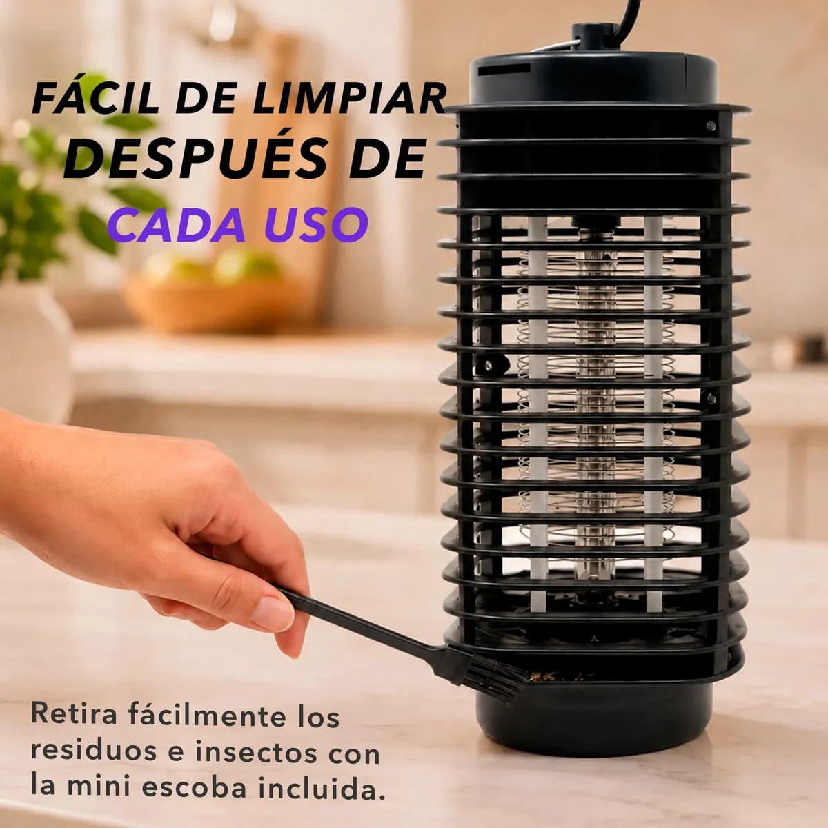 La lámpara atrae mosquitos voladores y puede colocarse tanto en interiores como exteriores. | Foto: Mercado Libre