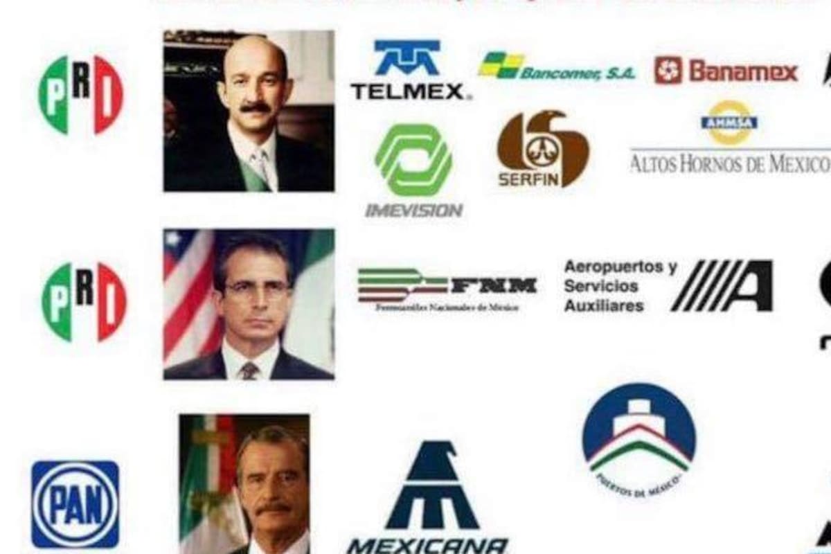 Qué empresas del Estado privatizaron Salinas, Zedillo, Fox, Calderón y Peña Nieto