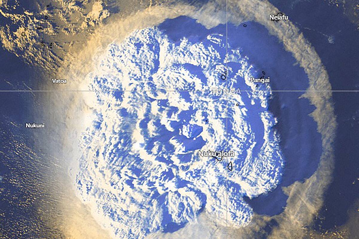 NASA: Erupción volcánica en Tonga fue 500 veces más poderosa que la bomba atómica de Hiroshima