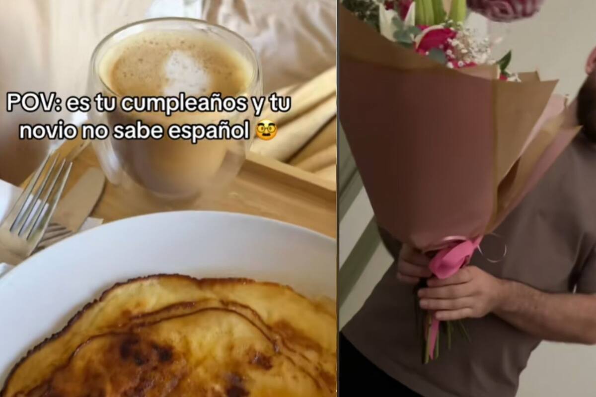 Mujer cumpleaños, pero su novio no sabe hablar español y confunde la canción del cumpleaños con la de Navidad
