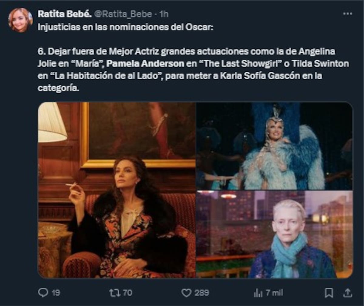 Defienden la interpretación de Pamela Anderson / Cuenta de X: @Ratita_Bebe