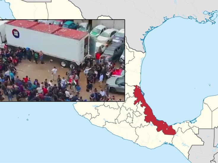 Rescatan a 264 migrantes dentro de tractocamión en Veracruz; operativo provoca cierre vial y despliegue de seguridad