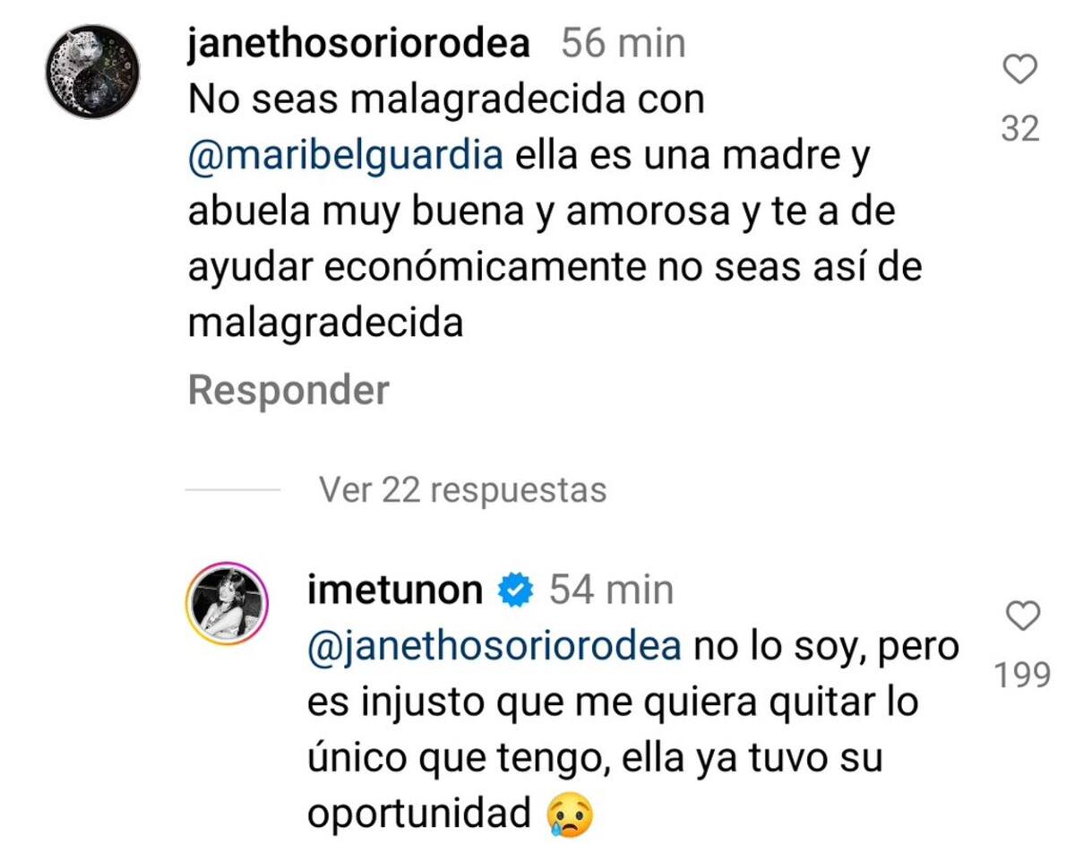 Respuesta de Imelda Tuñón ante las personas que respaldan a Maribel Guardia.