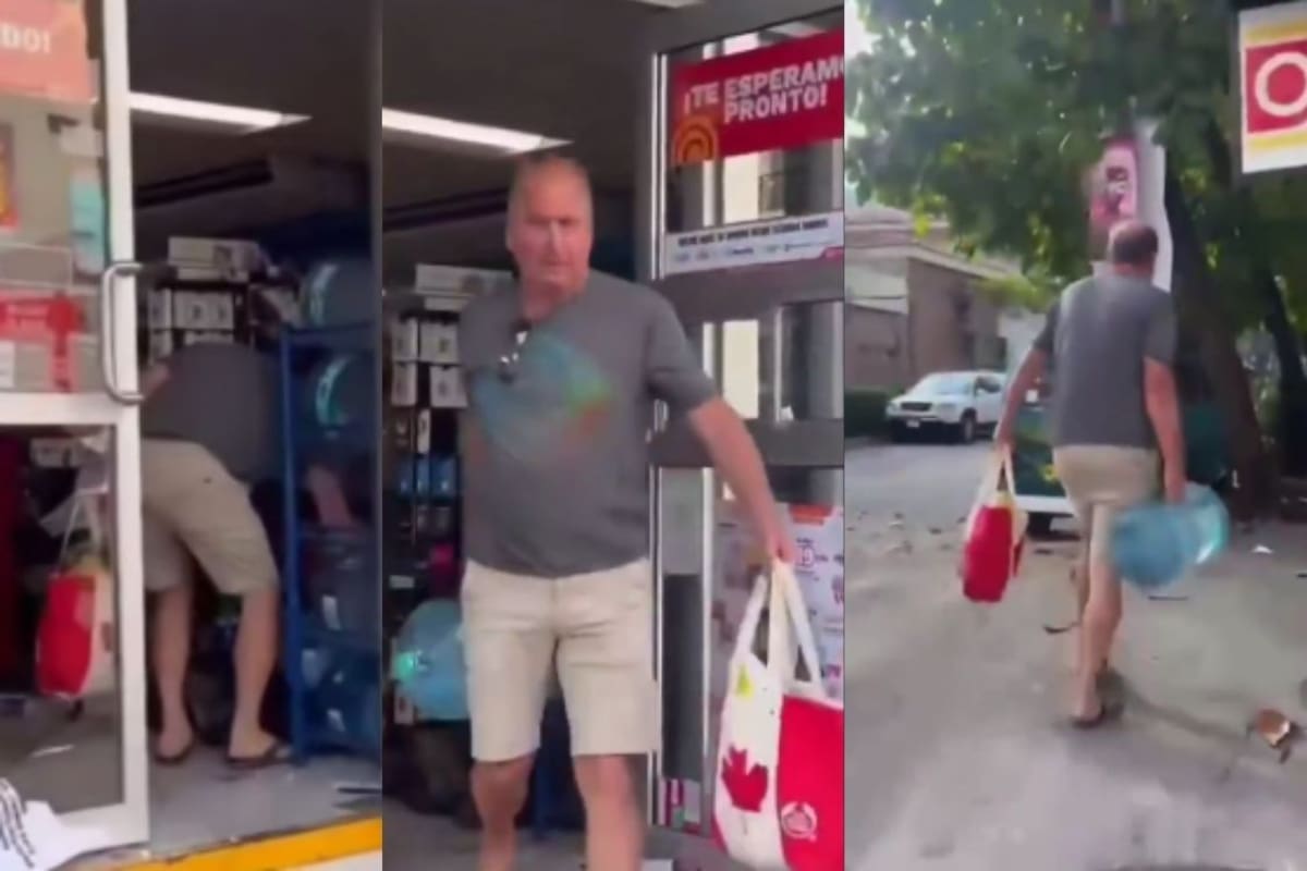 Un hombre extranjero ingresó a un OXXO sin empleados en Puerto Vallarta y se llevó mercancía sin pagar tras jornada violenta en Jalisco (VIDEO)