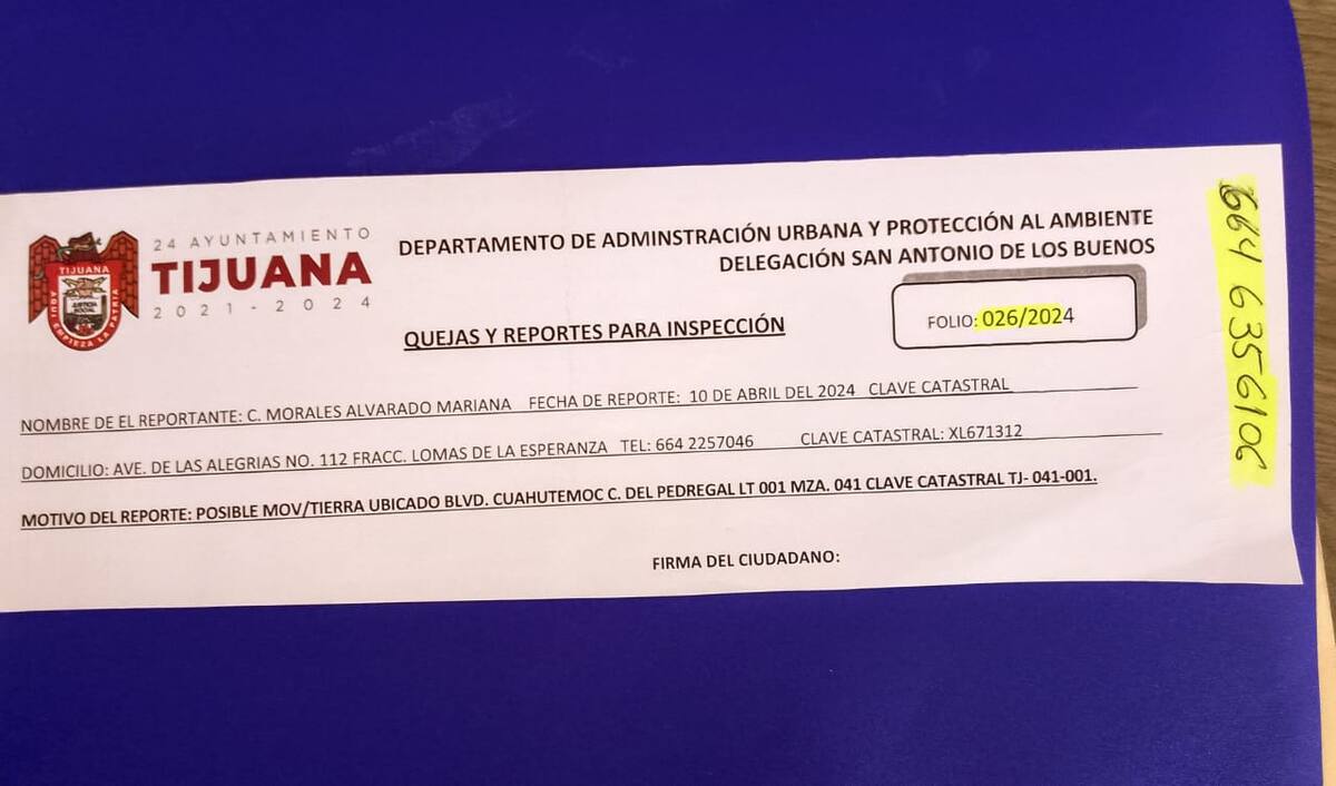 Piden vecinos cancelar obra donde aconteció un deslizamiento en Fraccionamiento Valle del Pedregal