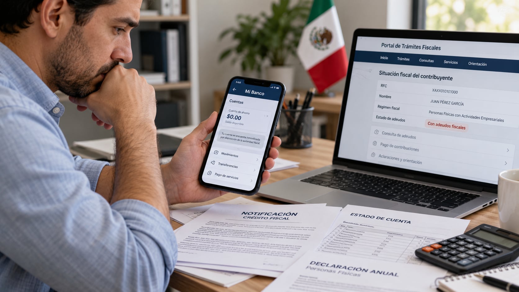 El SAT cuenta con procedimientos para cobrar adeudos fiscales mediante la inmovilización de depósitos bancarios cuando se cumplen las condiciones legales.