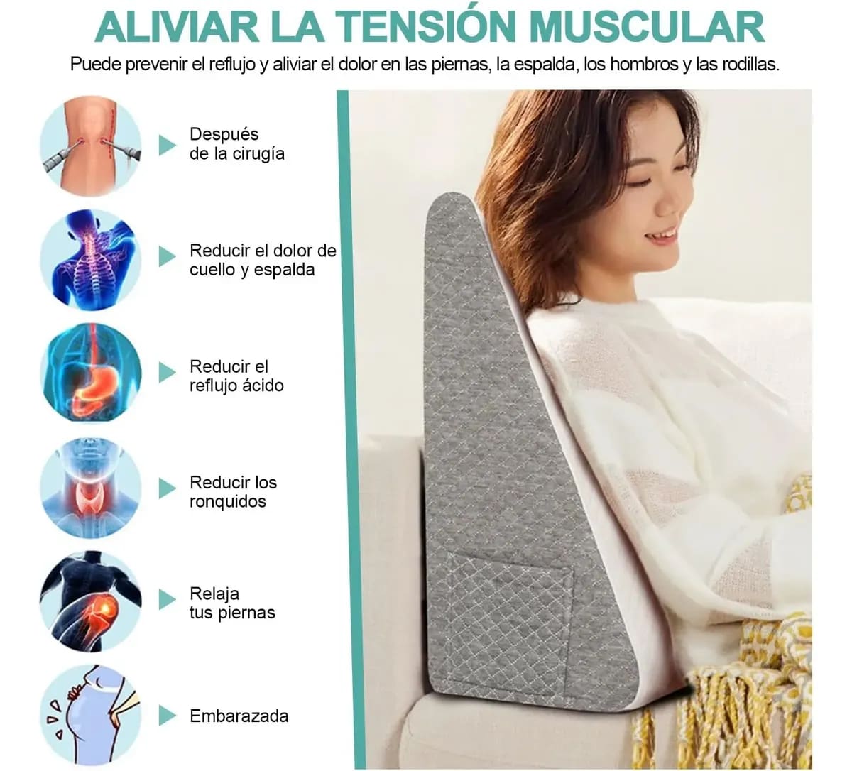 Almohada antireflujo tipo cuña | Mercado Libre