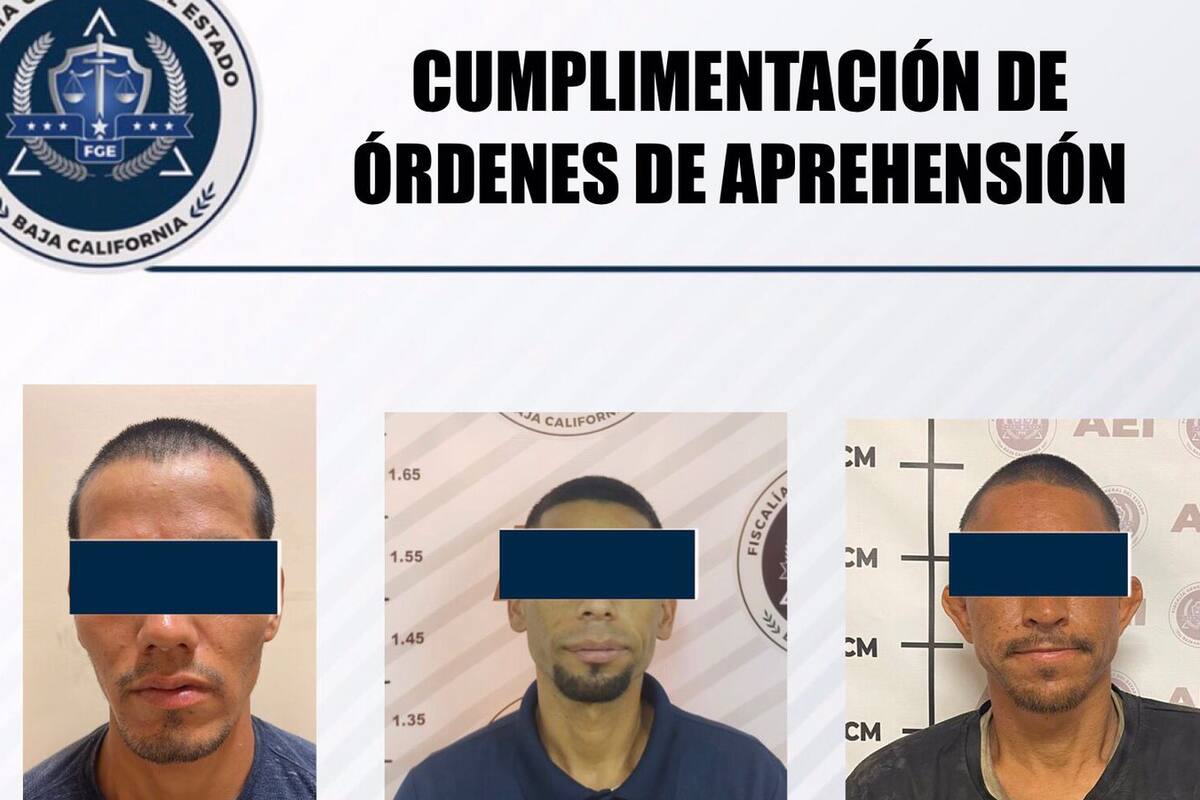 Arresta FGE a tres buscados por delitos