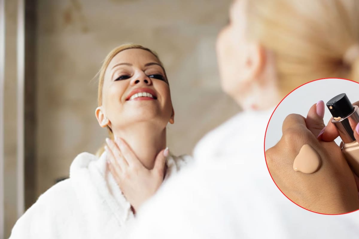 Aplicar corrector en forma de X: El truco antiedad para la papada después de los 50