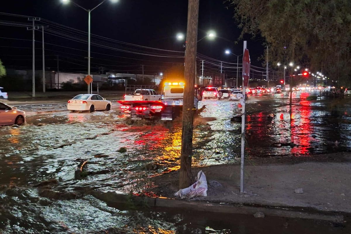 Lluvias de este lunes provocan inundaciones en la zona Norte de Hermosillo