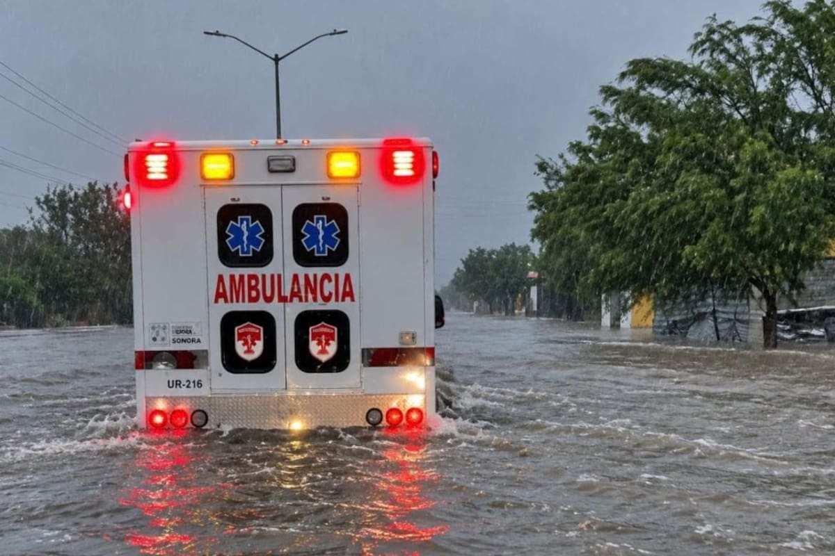Evacuan a una mujer con 40 semanas de embarazo en trabajo de parto durante el operativo por el huracán Polo en Sonora