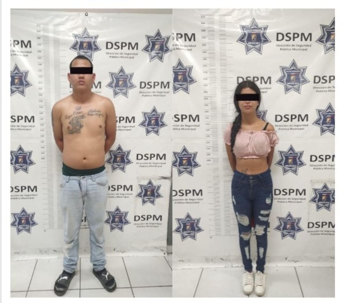 Agentes de la Policía Municipal detuvieron a Katerin Alejandra “N”, de 19 años, y a José Raymundo “N”, de 24 l Foto: Cortesía