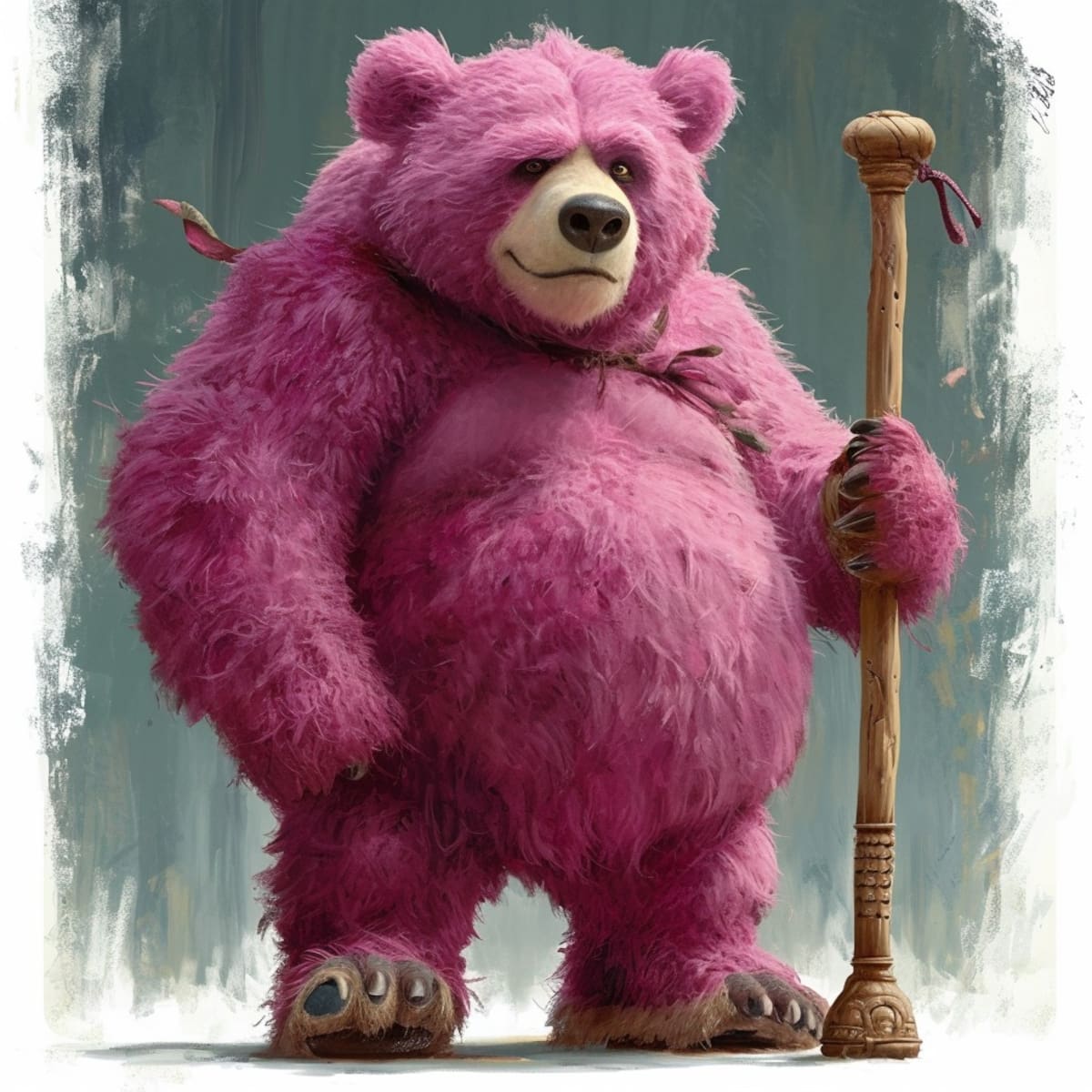 La inteligencia artificial de Midjourney ha llevado a cabo una recreación sorprendentemente aterradora de Lotso, el principal antagonista de Toy Story 3, transformándolo en una versión realista que destaca su distintivo color rosa y el uso de un bastón, accesorio característico de la película.