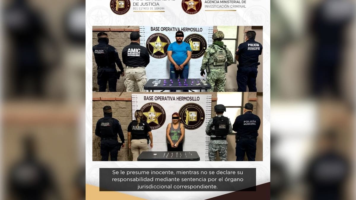 Cateos en Hermosillo dejan dos detenidos y 50 envoltorios con presunto cristal en El Sahuaro y Nuevo Hermosillo