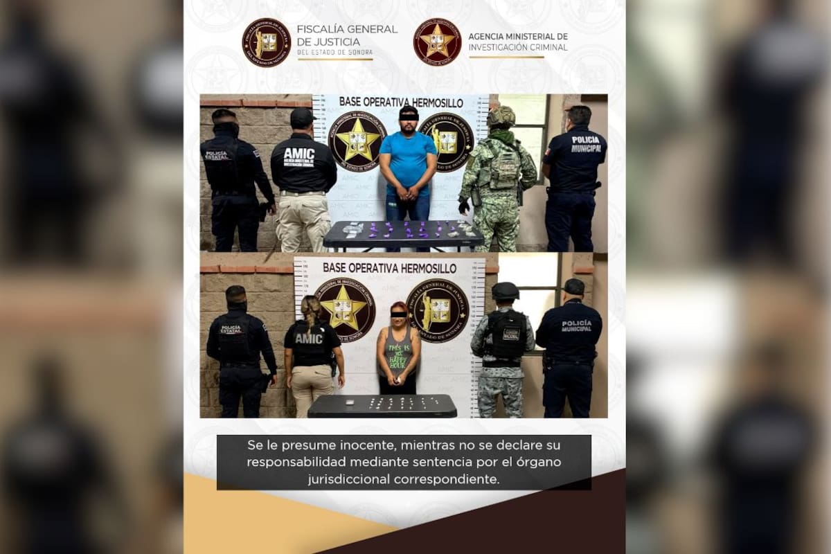 Cateos en Hermosillo dejan dos detenidos y 50 envoltorios con presunto cristal en El Sahuaro y Nuevo Hermosillo