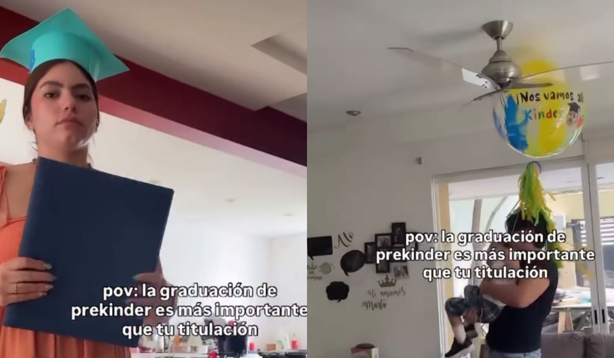 Graduada comparte cómo su logro fue opacado por la fiesta de pre-kínder de su hermano menor