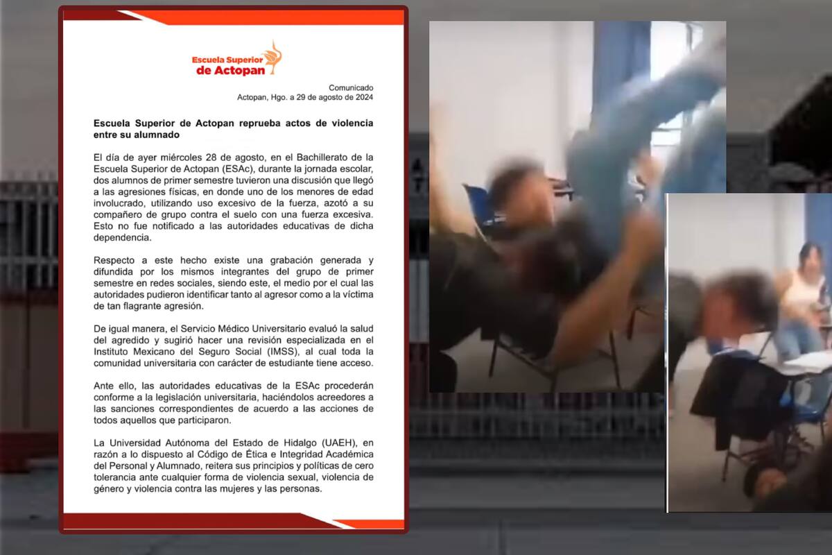 Video viral de estudiante azotando a su compañero contra el suelo