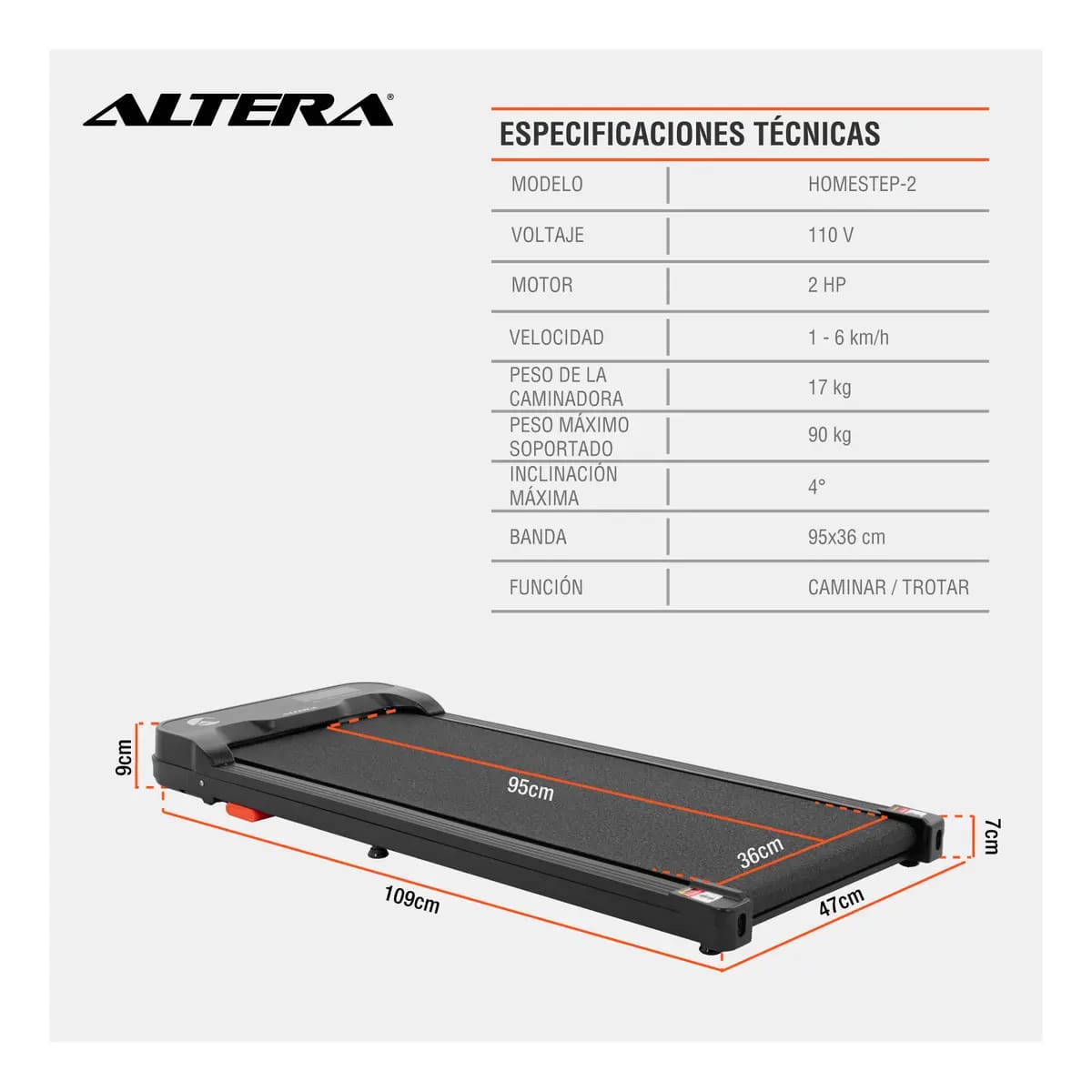 Caminadora Eléctrica Altera Compacta Portátil | Mercado Libre