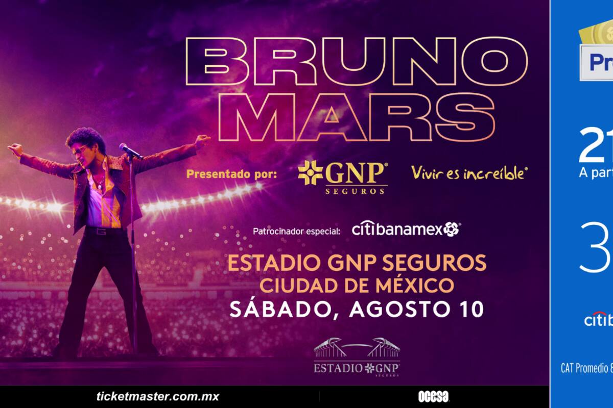 Bruno Mars en CDMX: ¿Dónde y cuándo comprar la preventa del concierto de Bruno Mars en el Estadio GNP Seguros?
