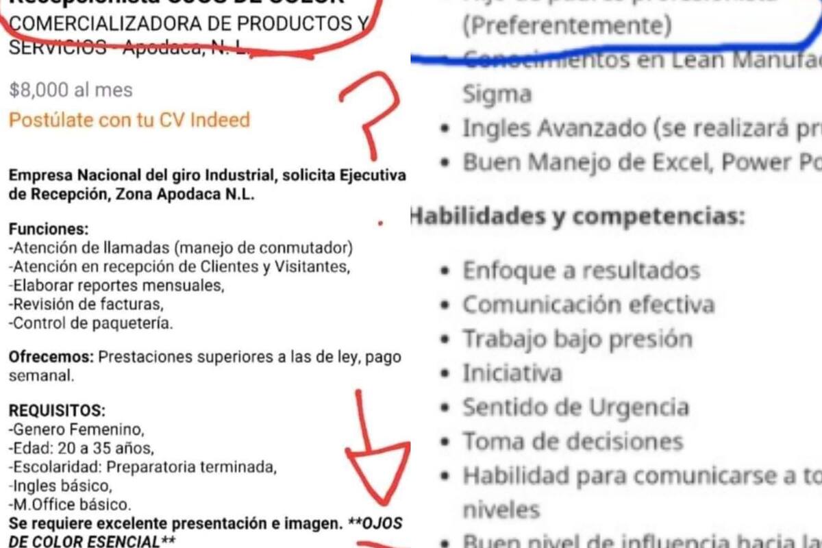 Denuncian discriminación en ofertas de empleo; solicitan “persona con ojos de color” y “de padres profesionistas”