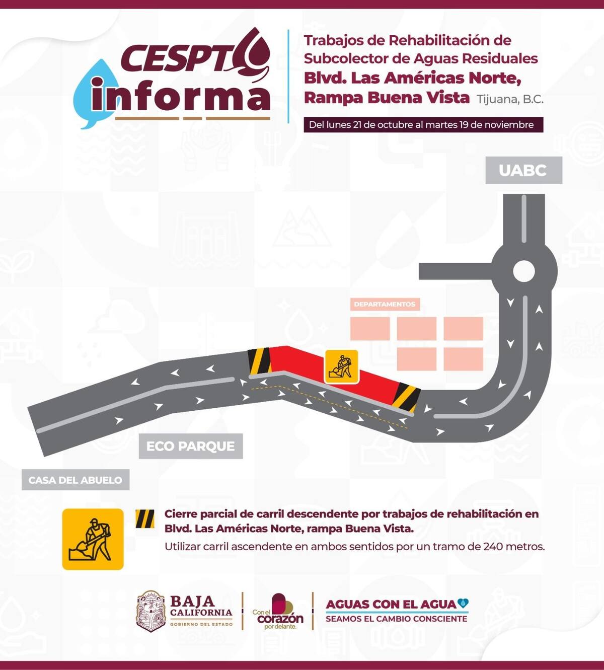 Anuncia Cespt ajustes viales.