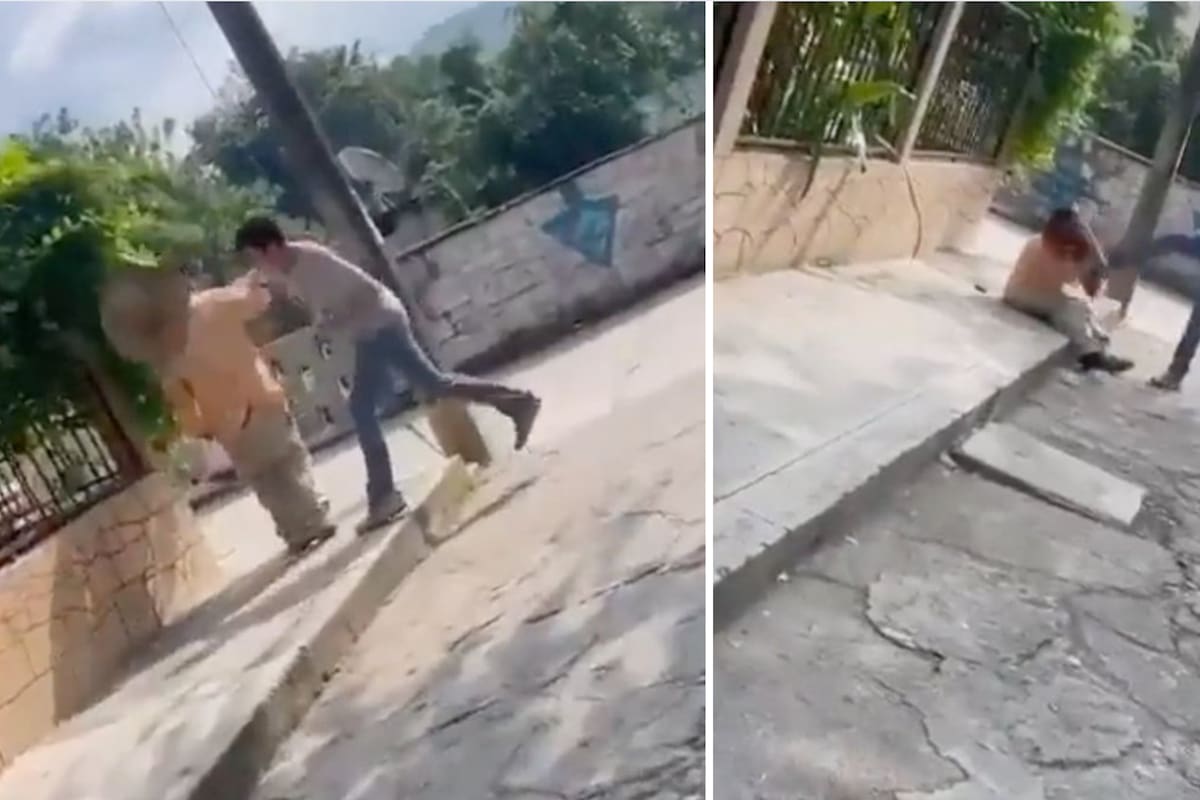VIDEO: ¡Indignante! Graban pariente de funcionario golpeando adulto mayor por supuesto reto viral