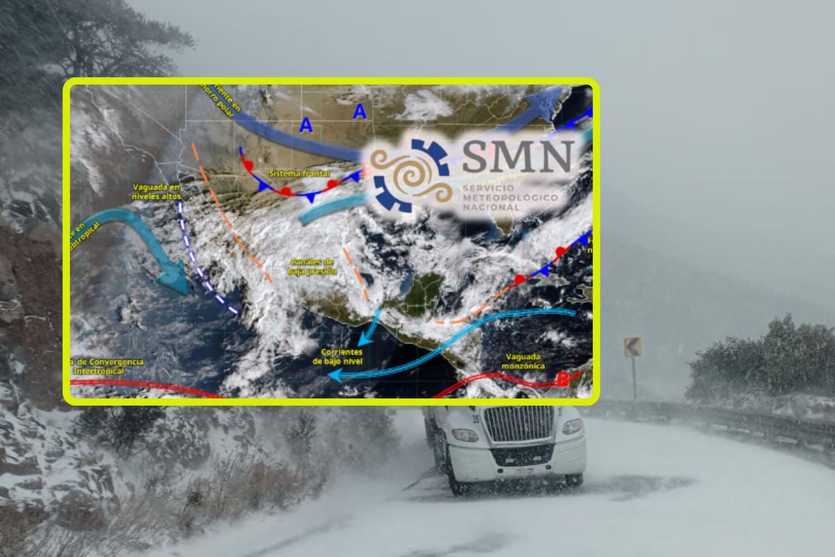 Frentes fríos y su masa de aire polar traerán tormenta invernal para mañana jueves y viernes; se esperan fuertes lluvias, posibles nevadas y heladas de hasta -10°C en estas regiones