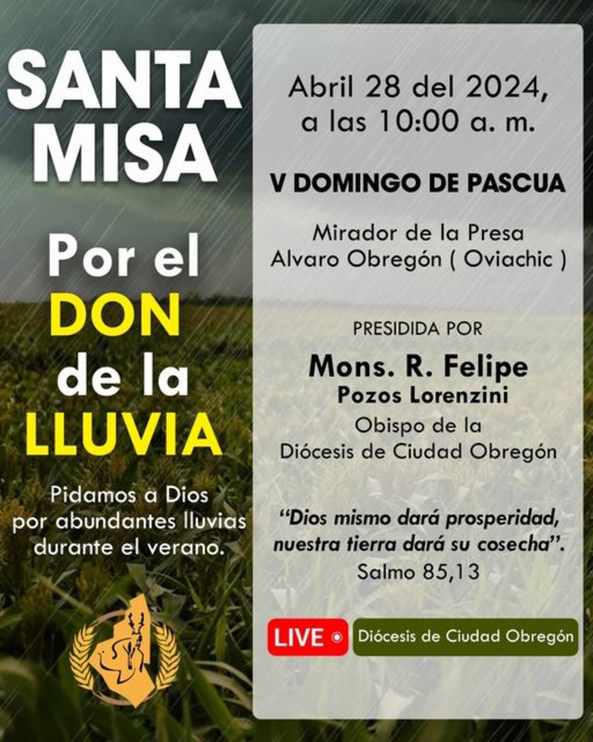 Con jornada de oración pedirán por lluvias en el sur de Sonora