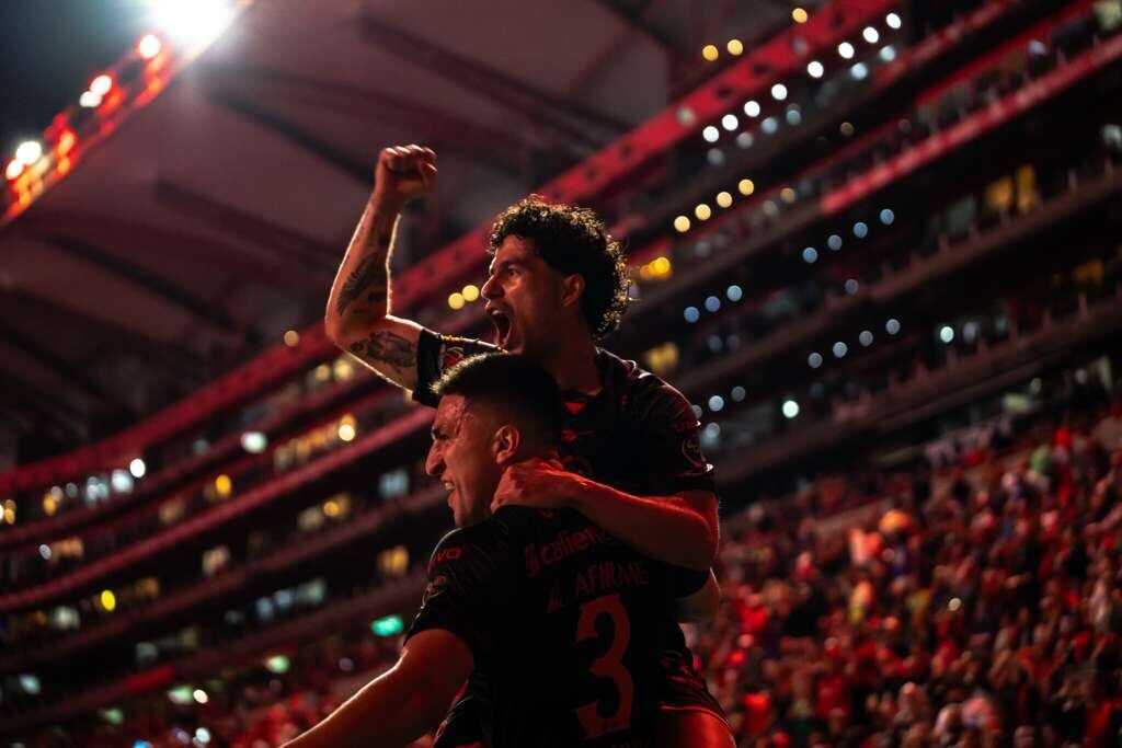 Xolos de Tijuana goleó 4-1 a Santos Laguna en el Estadio Caliente y rompió una racha de seis partidos sin ganar; con dos goles de Ignacio “Nacho” Rivero. Foto: Cortesía Border Zoom