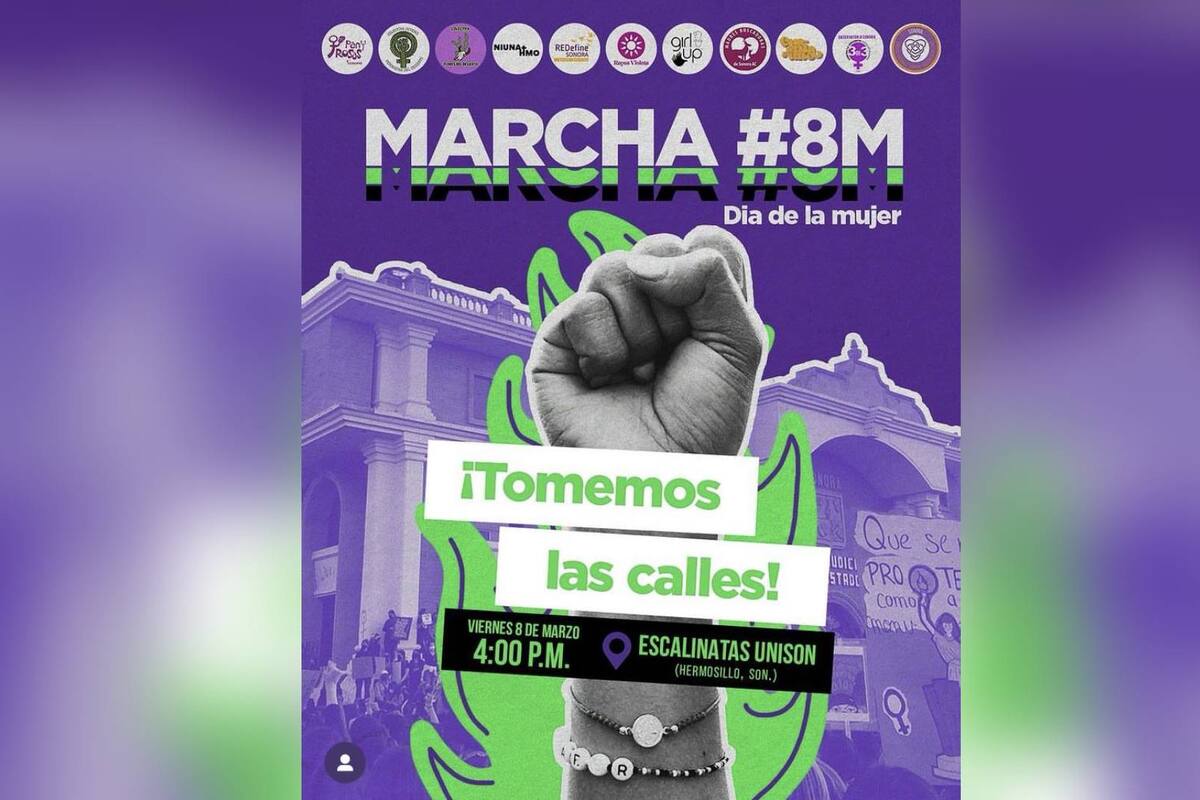 Convocatoria a la Marcha 8M en Hermosillo: Un llamado de once colectivos feministas
